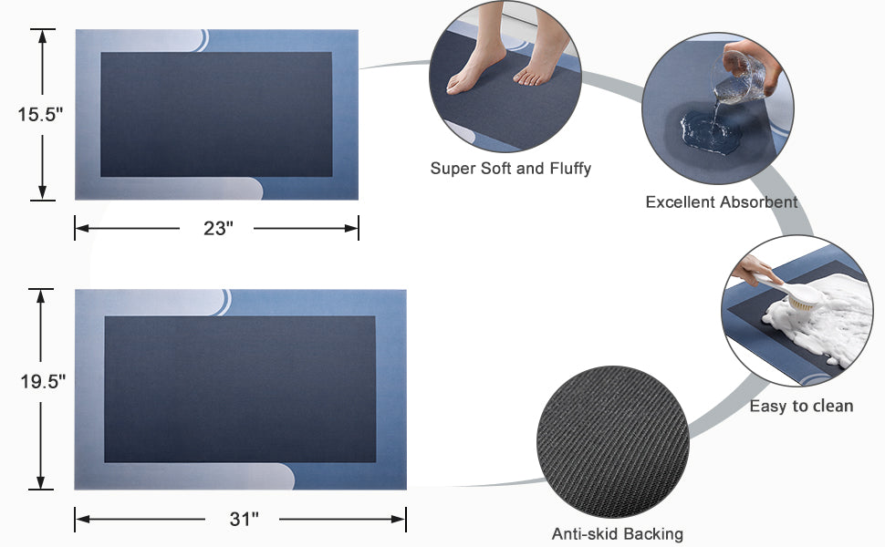 TAPETE DE BAÑO ANTIDESLIZANTE SUPER ABSORBENTE
