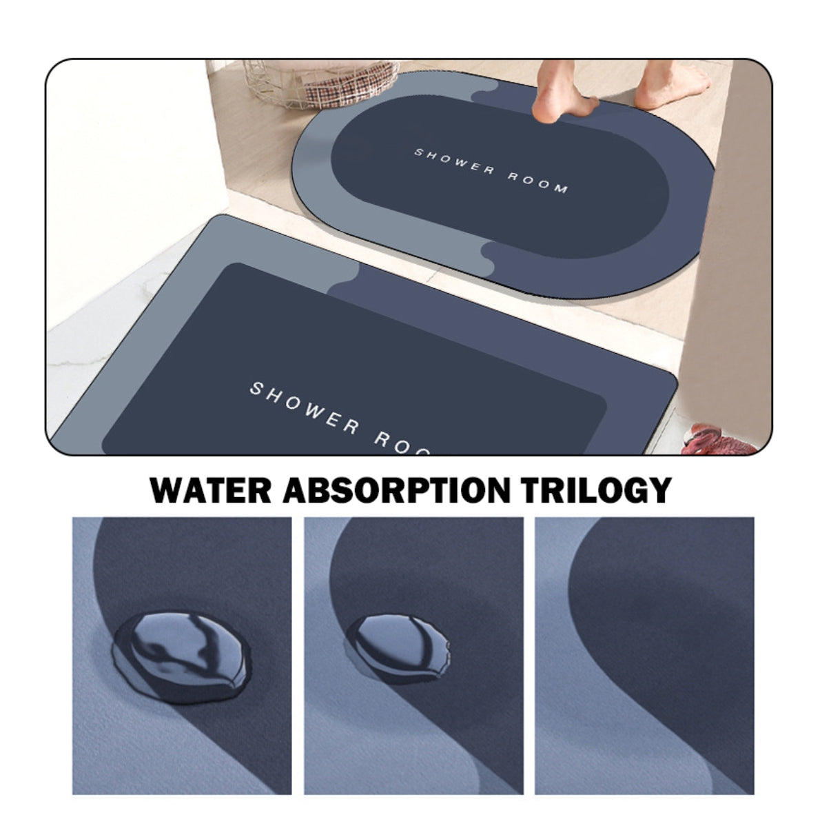 TAPETE DE BAÑO ANTIDESLIZANTE SUPER ABSORBENTE