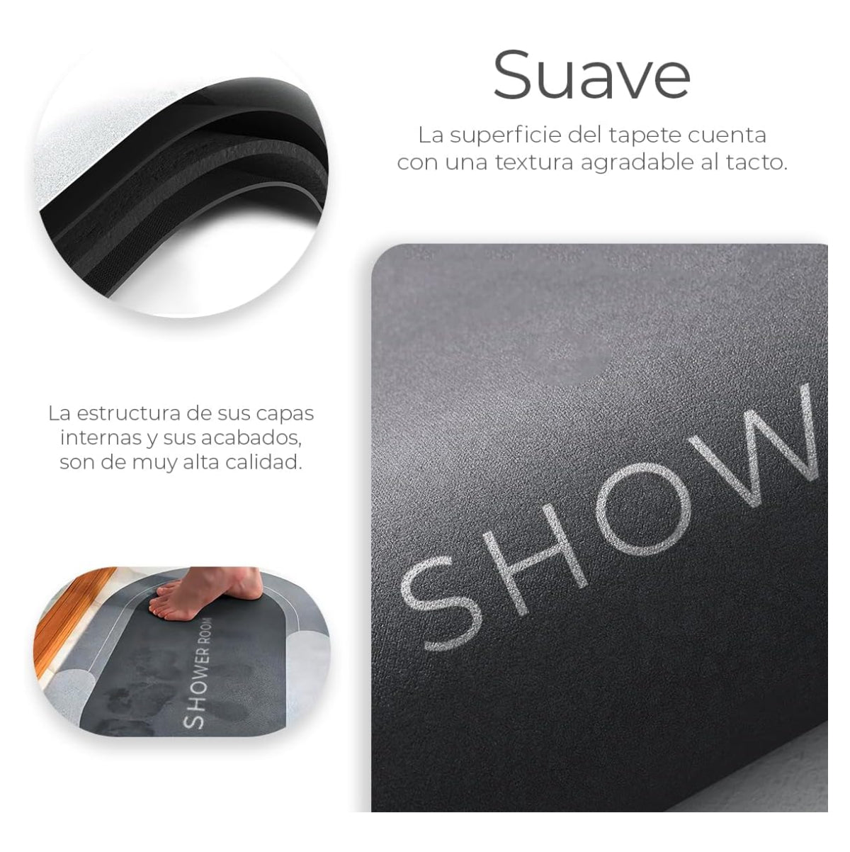 TAPETE DE BAÑO ANTIDESLIZANTE SUPER ABSORBENTE
